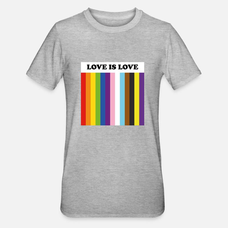 Fierté inclusive : l’amour, c’est l’amour - T-shirt polycoton Unisexe - gris chiné