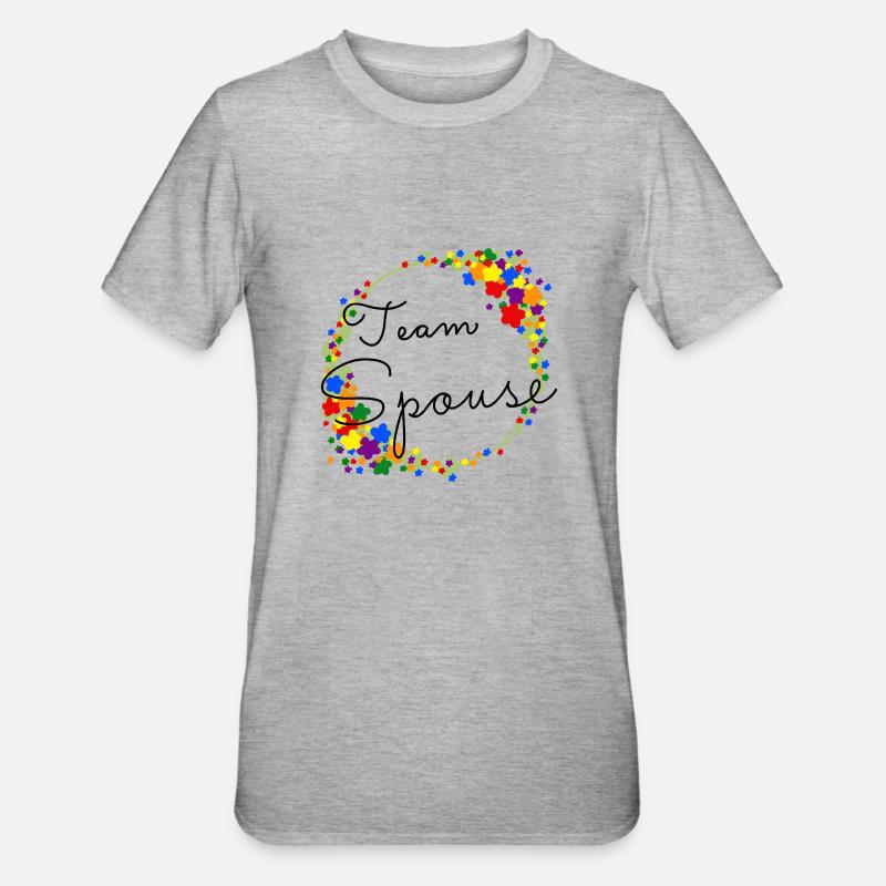 Équipe Conjoint / Équipe Fiancée Pride Queer - T-shirt polycoton Unisexe - gris chiné