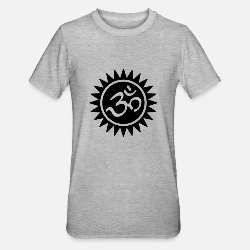 Devanagari Om - Unisex Polycotton T-Shirt - Grau meliert