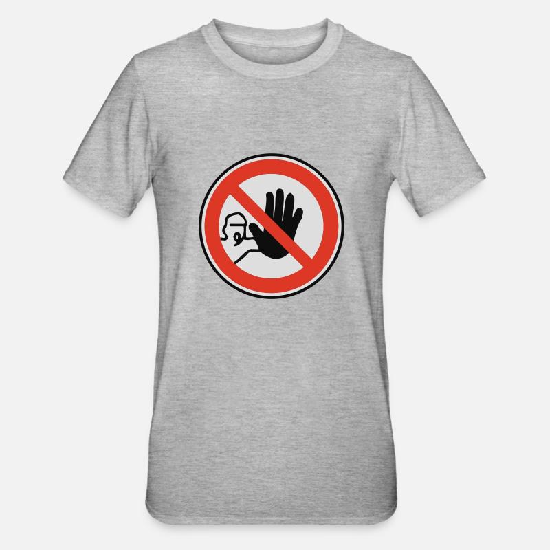 Es Stopp - Unisex Polycotton T-Shirt - Grau meliert