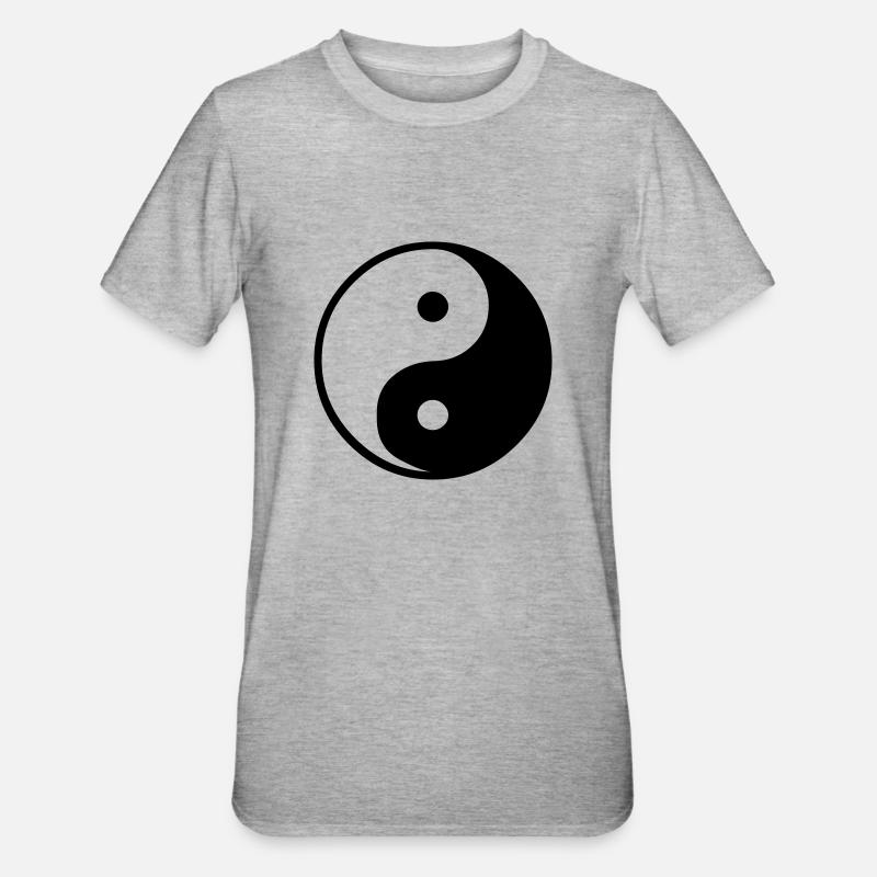 Ying Yang - Unisex Polycotton T-Shirt - Grau meliert