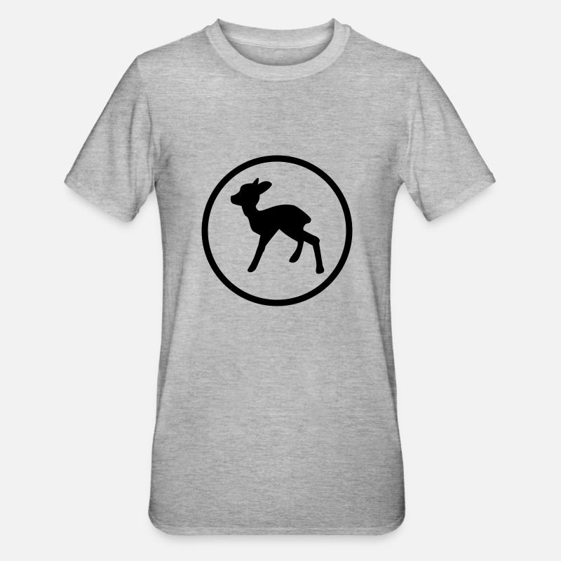 Reh - Unisex Polycotton T-Shirt - Grau meliert