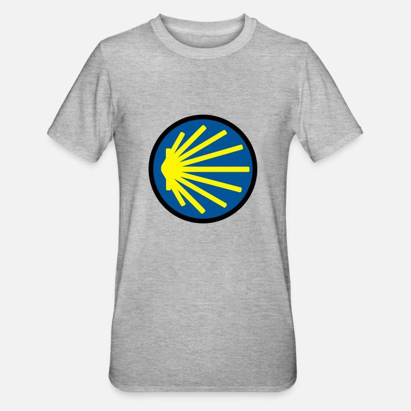 jakobsweg rund - Unisex Polycotton T-Shirt - Grau meliert