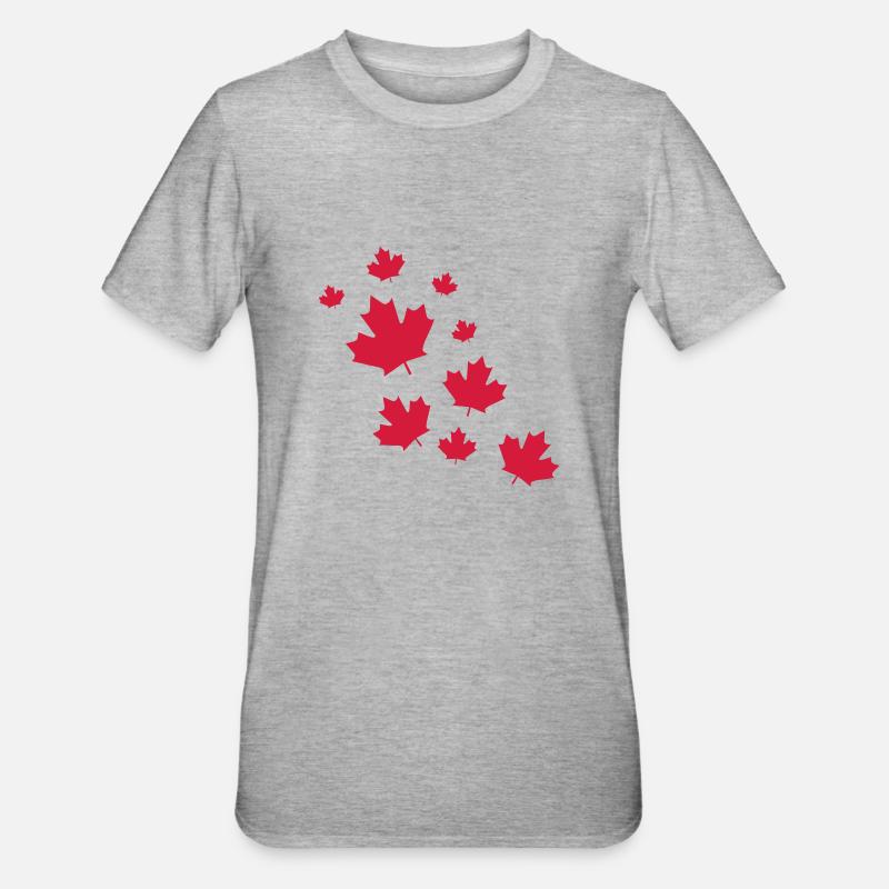 Canada Maple Leave Rain - Unisex Polycotton T-Shirt - Grau meliert
