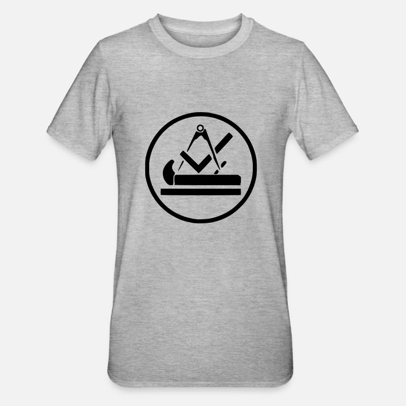 Tischler - Unisex Polycotton T-Shirt - Grau meliert