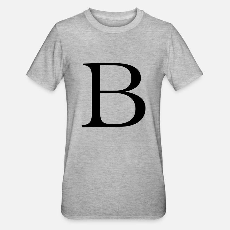 B - Unisex Polycotton T-Shirt - Grau meliert