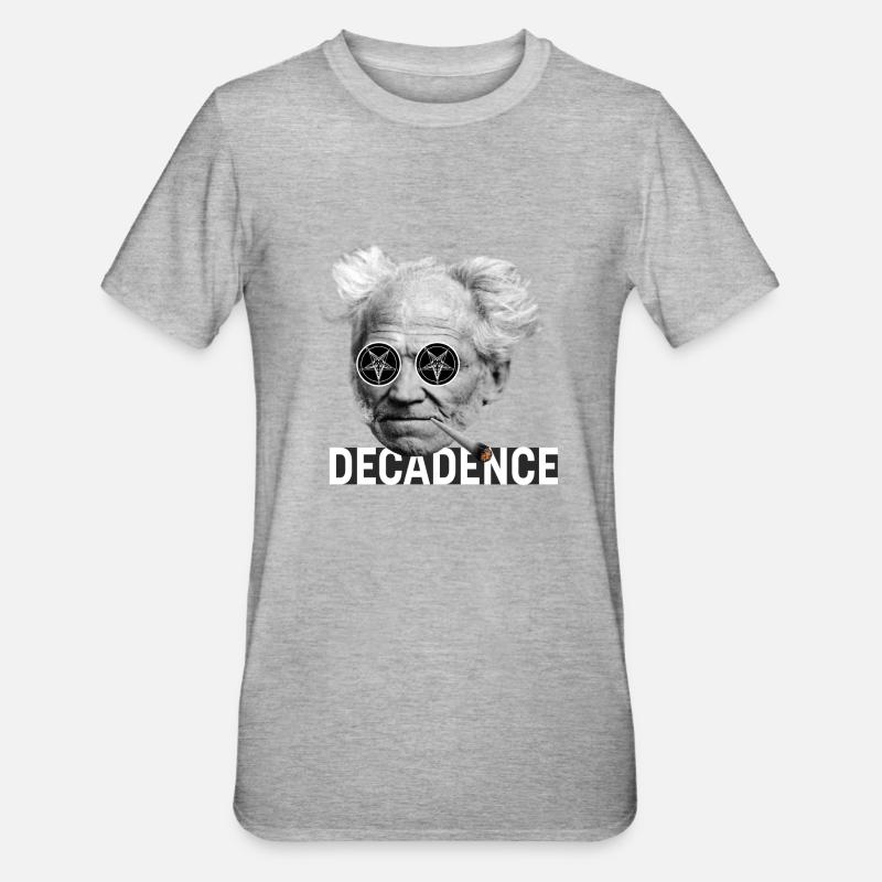 Schopenhauer Dekadenz - Unisex Polycotton T-Shirt - Grau meliert