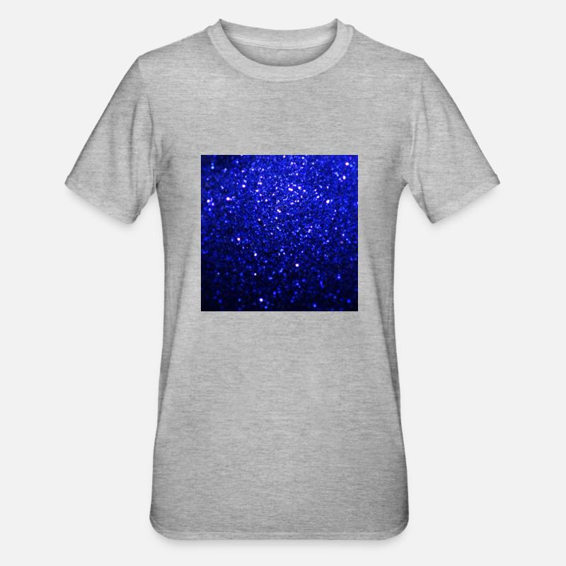 Funkelnde dunkelblaue Glitter - Unisex Polycotton T-Shirt - Grau meliert