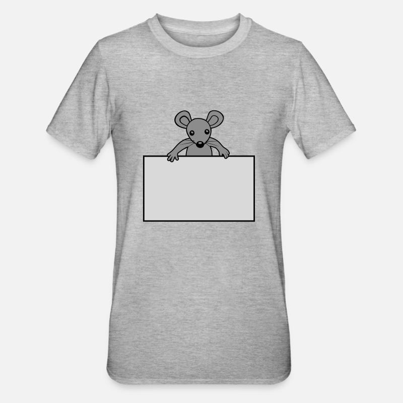 Mouse with shield - Unisex Polycotton T-Shirt - heather grey