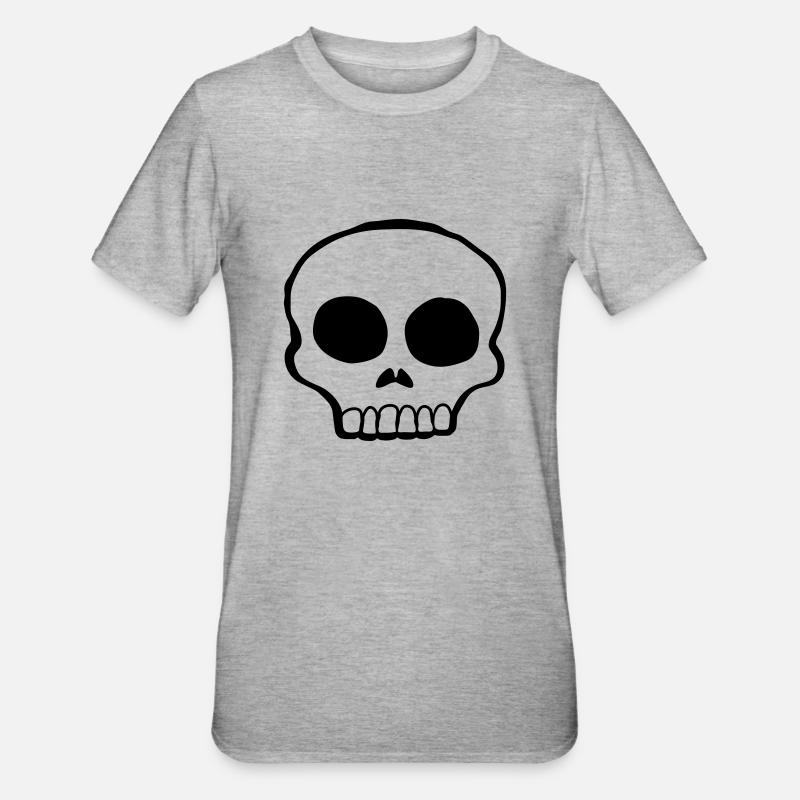 Design Skull Skeleton cool - T-shirt polycoton Unisexe - gris chiné