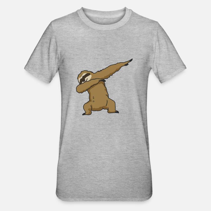 Dabbing Sloth Idée cadeau - T-shirt polycoton Unisexe - gris chiné