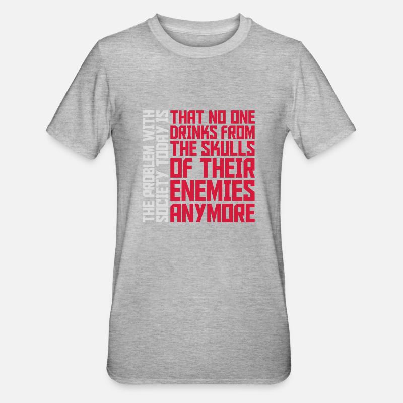 boissons de crânes ennemis - T-shirt polycoton Unisexe - gris chiné