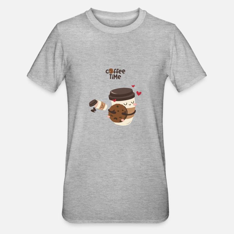 Kaffeezeit 2 - Unisex Polycotton T-Shirt - Grau meliert
