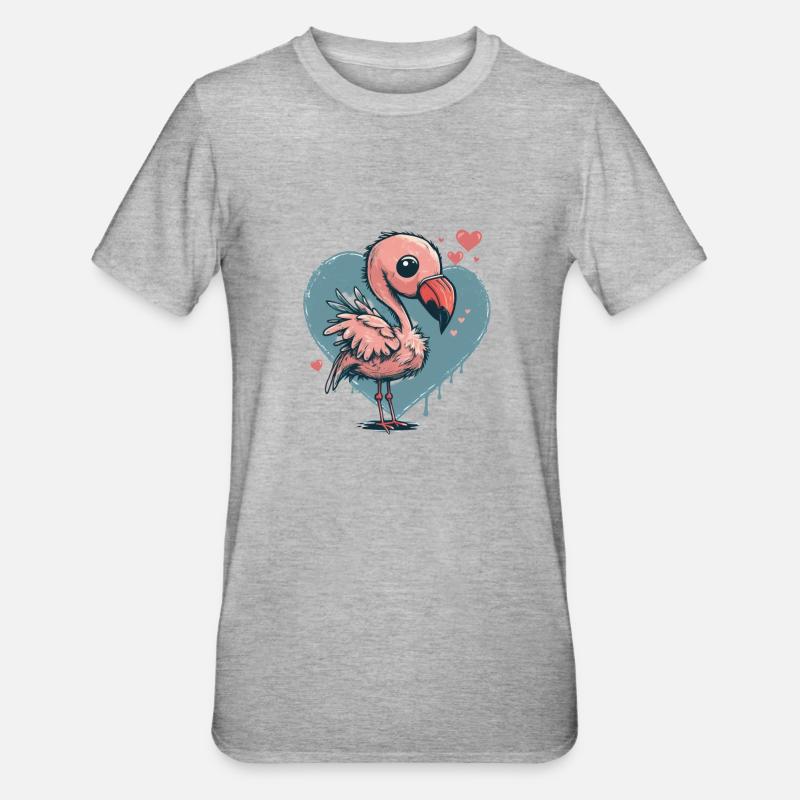 Flamant - T-shirt polycoton Unisexe - gris chiné
