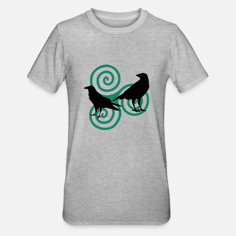 Odinˋs corbeaux - T-shirt polycoton Unisexe - gris chiné
