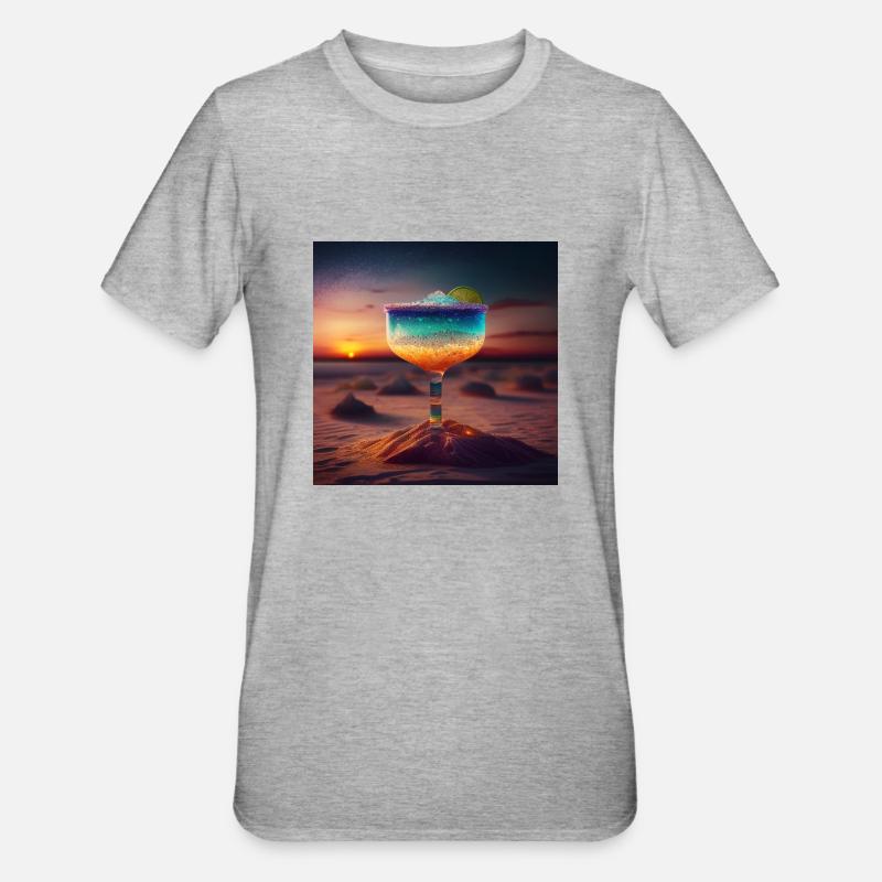 Cocktail 6 Geschenk - Unisex Polycotton T-Shirt - Grau meliert