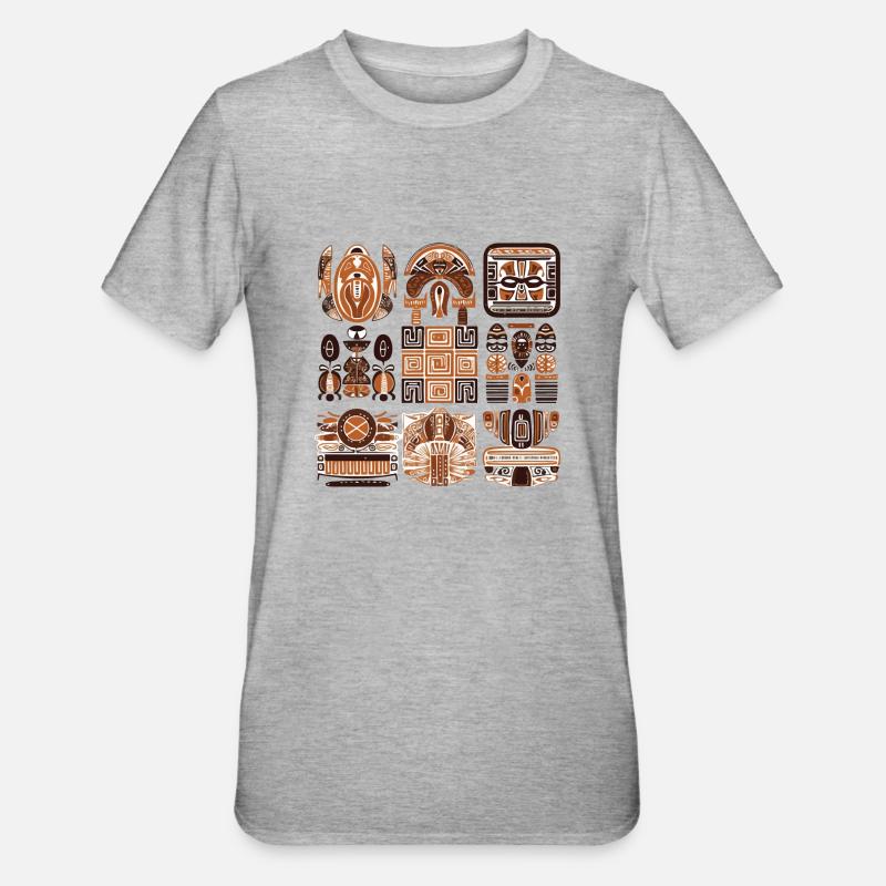 Folklore africain - T-shirt polycoton Unisexe - gris chiné