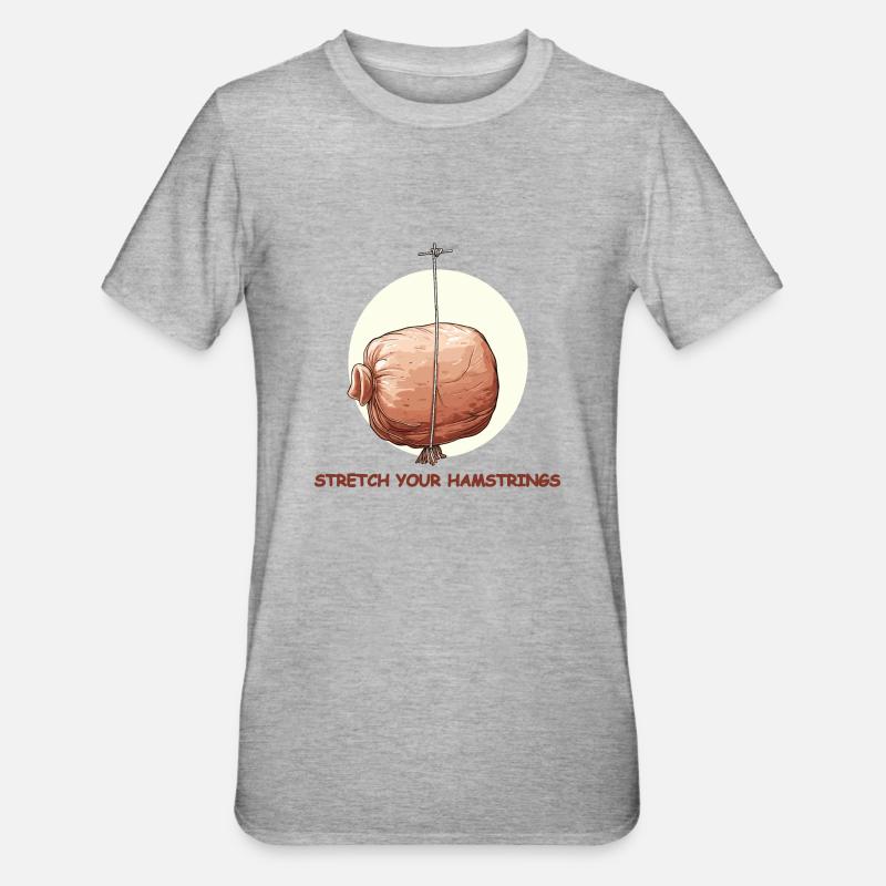 Dehnt euch! - Unisex Polycotton T-Shirt - Grau meliert