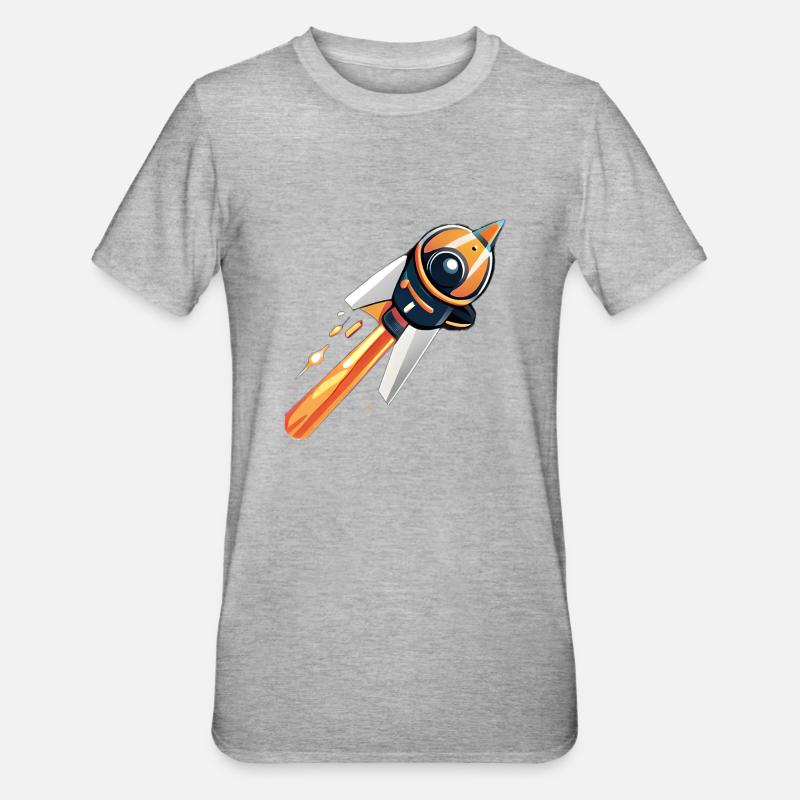 Rocket going into space - Unisex Polycotton T-Shirt - heather grey