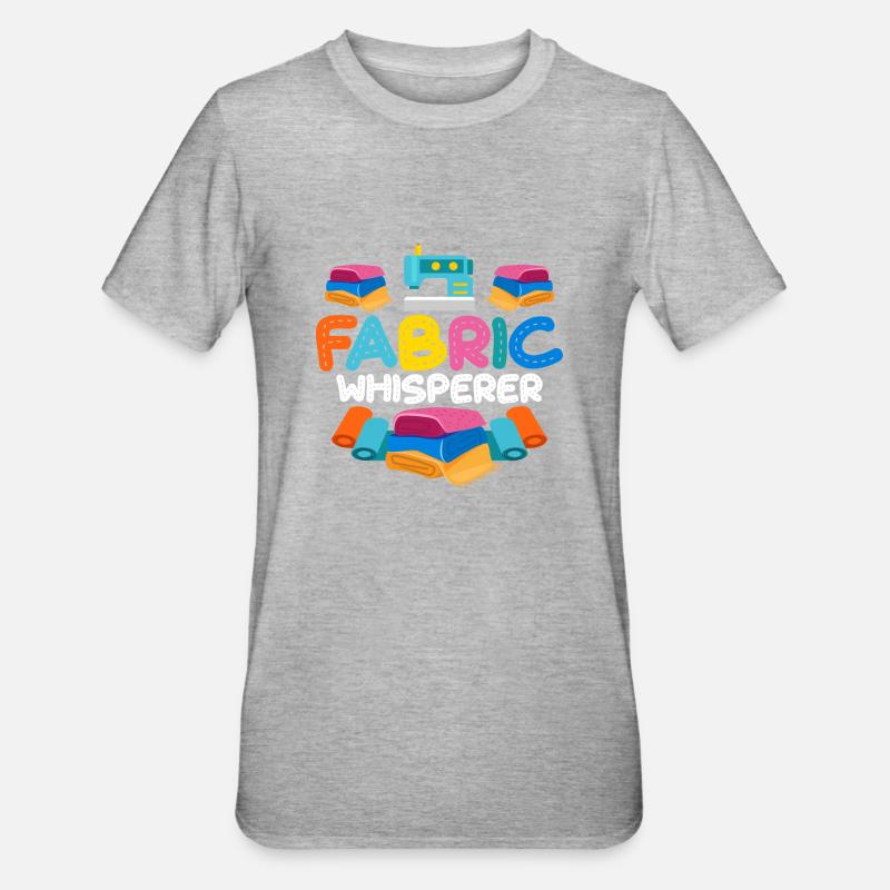 Fabric Whisperer Sewing Machine Crafting - Unisex Polycotton T-Shirt - heather grey