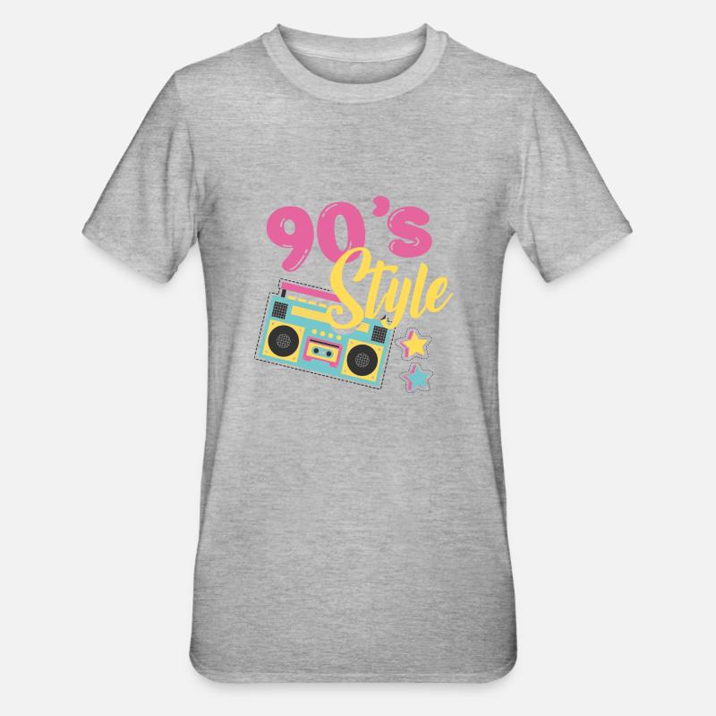 90's style - T-shirt polycoton Unisexe - gris chiné