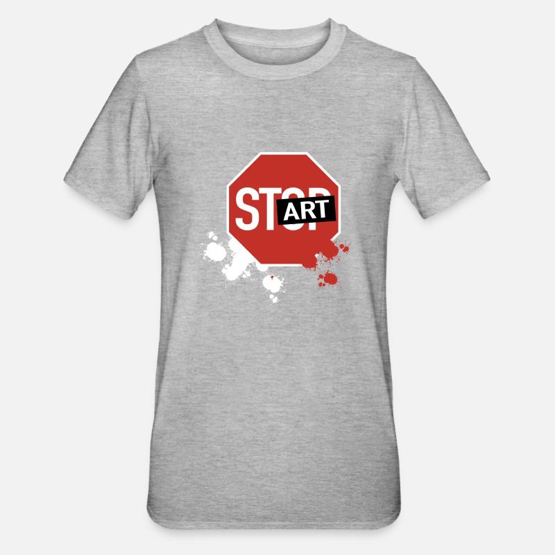 Stop wird Start - Unisex Polycotton T-Shirt - Grau meliert