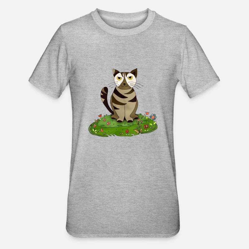 Chat - T-shirt polycoton Unisexe - gris chiné