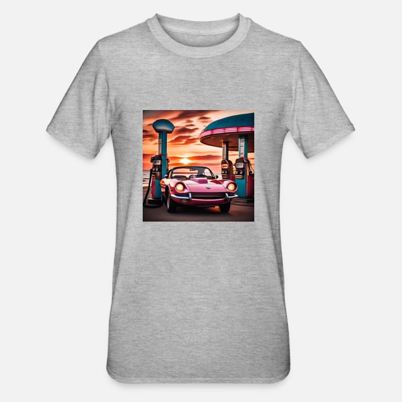 Style synthwave - T-shirt polycoton Unisexe - gris chiné
