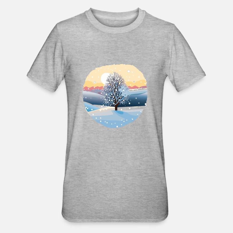Winter Magic: Snow Magic Tree - Unisex Polycotton T-Shirt - heather grey