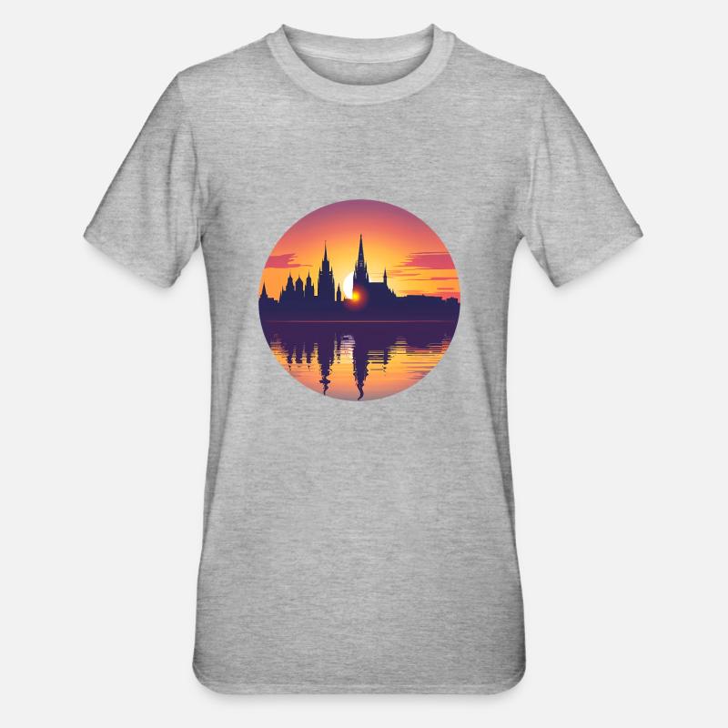 Erlangen Skyline - Unisex Polycotton T-Shirt - heather grey
