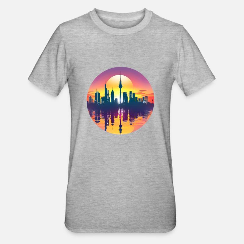 Gutersloh Skyline - Unisex Polycotton T-Shirt - Grau meliert