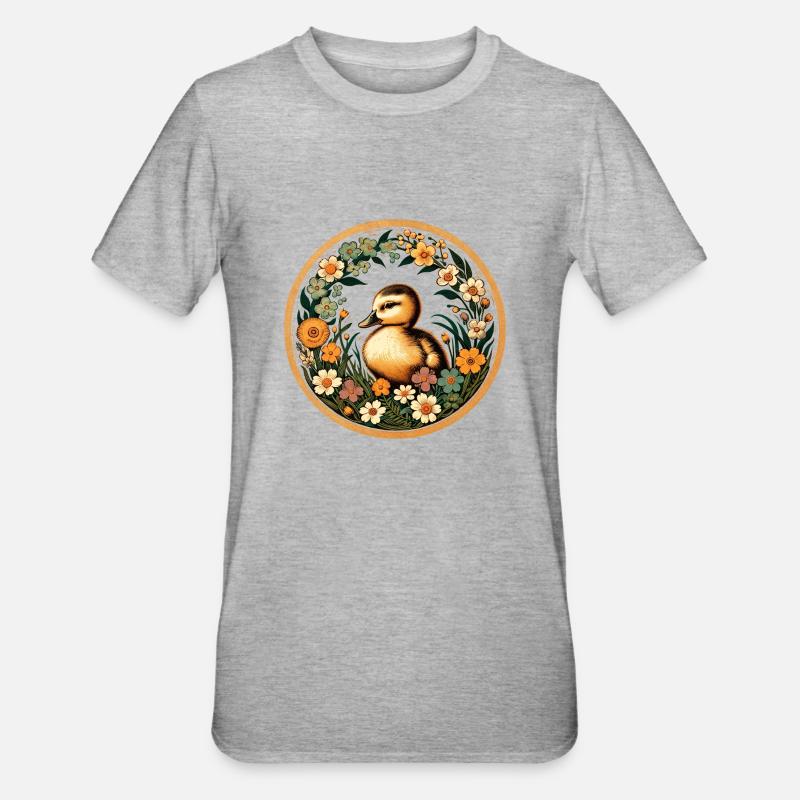 Entchen - Unisex Polycotton T-Shirt - Grau meliert