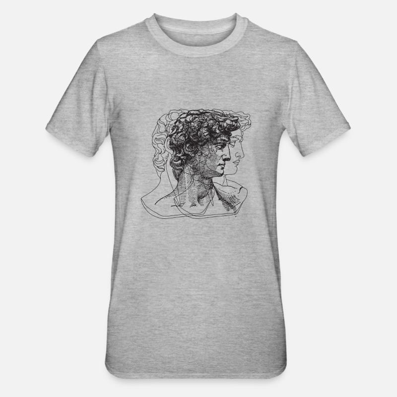 David - T-shirt polycoton Unisexe - gris chiné