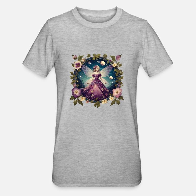Fée des fleurs - T-shirt polycoton Unisexe - gris chiné