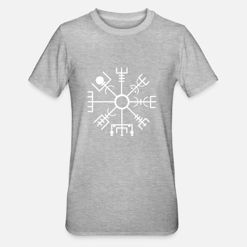 wikinger kompass 1 - Unisex Polycotton T-Shirt - Grau meliert