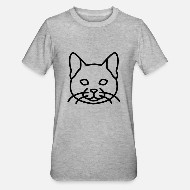 Chat - T-shirt polycoton Unisexe - gris chiné
