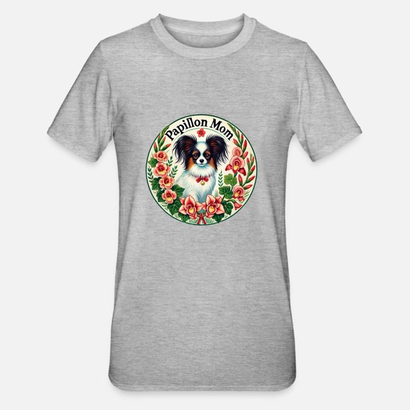 Maman Papillon - T-shirt polycoton Unisexe - gris chiné