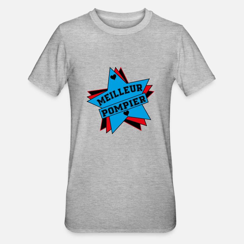 MEILLEUR POMPIER - T-shirt polycoton Unisexe - gris chiné