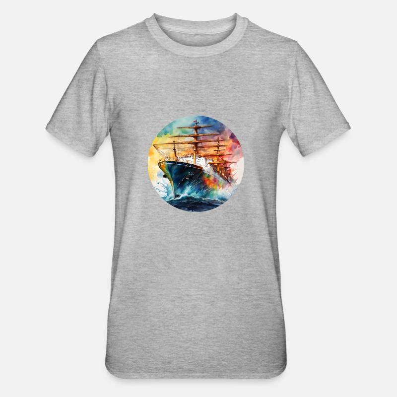 Ship Large Round Batch - Unisex Polycotton T-Shirt - heather grey