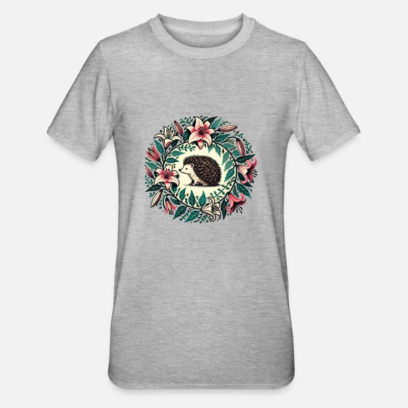 Hérisson - T-shirt polycoton Unisexe - gris chiné