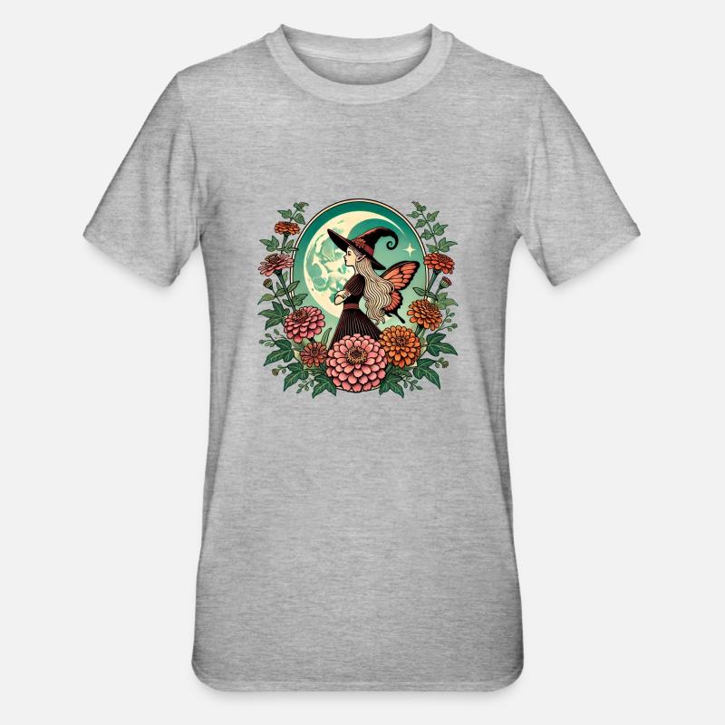 Fée Sorcière - T-shirt polycoton Unisexe - gris chiné