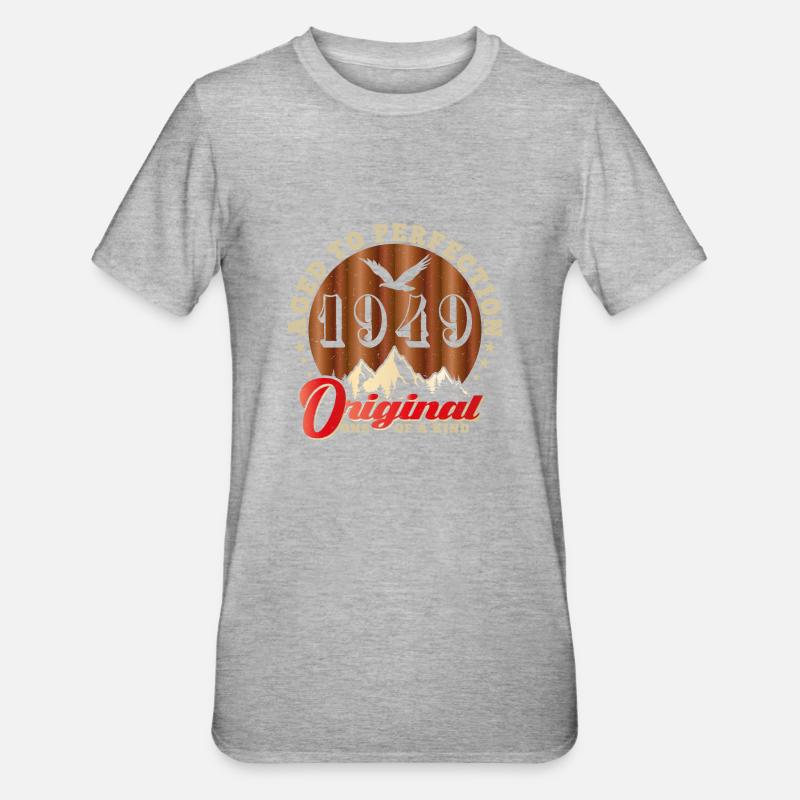 Iconic 1949 Anniversary - Unisex Polycotton T-Shirt - heather grey
