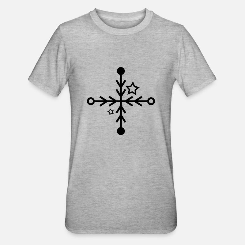 Schneeflocken-Symbol - Unisex Polycotton T-Shirt - Grau meliert