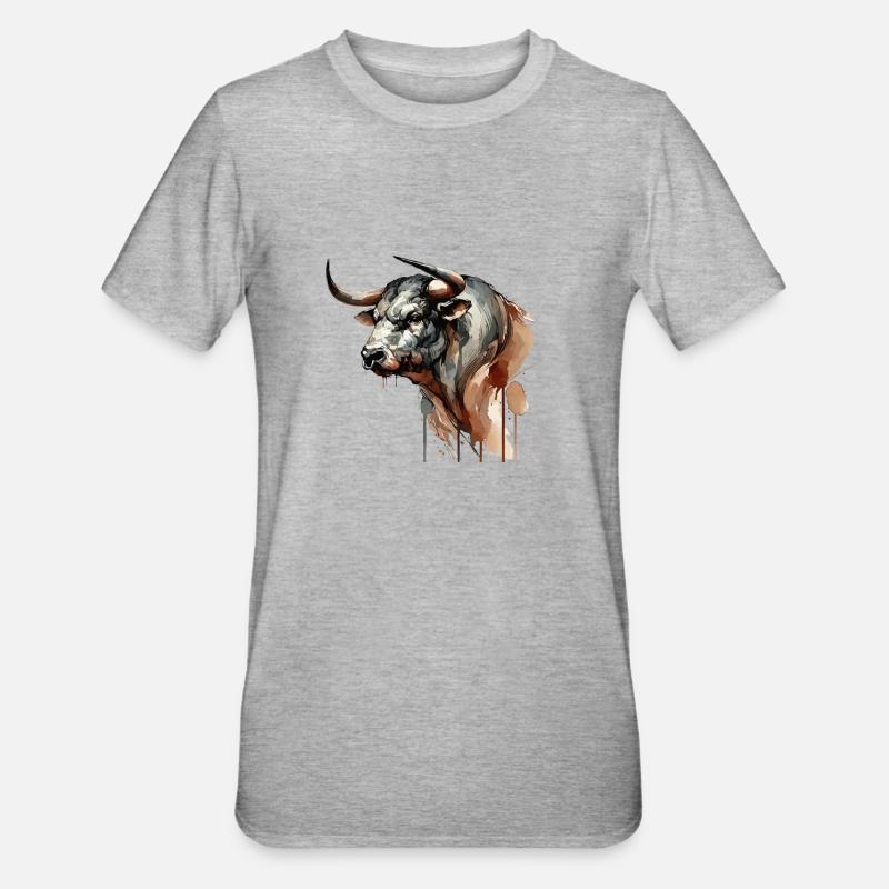 bull - Unisex Polycotton T-Shirt - heather grey