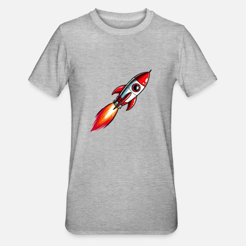 Fusée - T-shirt polycoton Unisexe - gris chiné