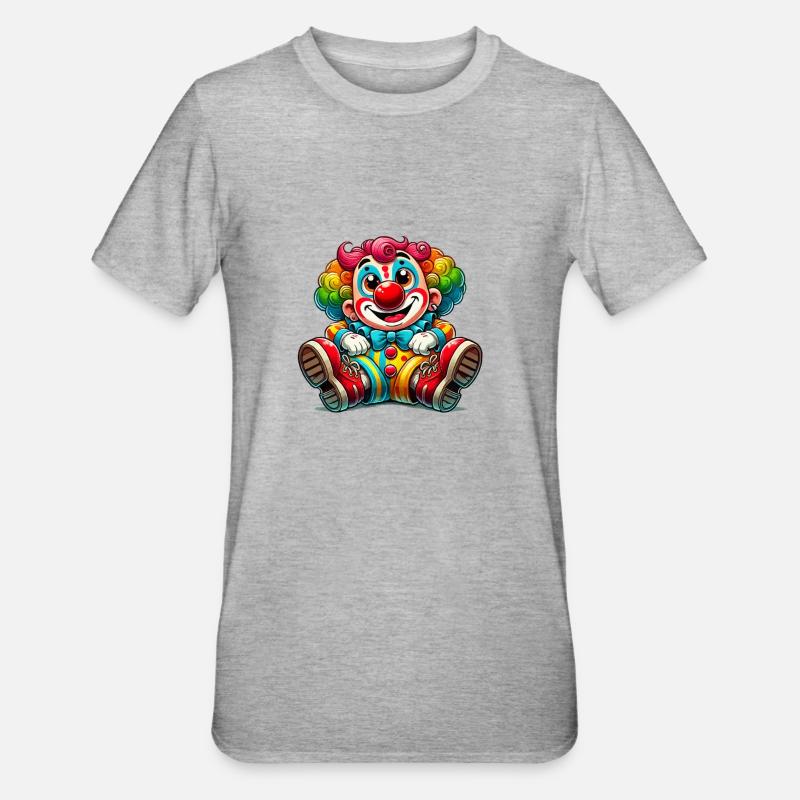 Clown Bande dessinée - T-shirt polycoton Unisexe - gris chiné