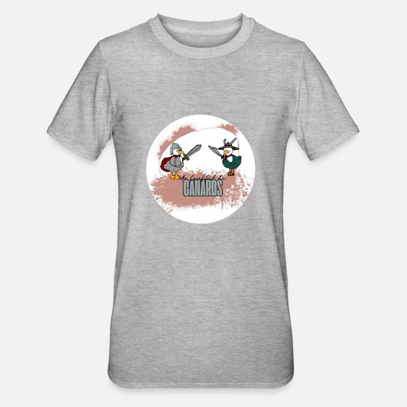 Conflit de canard - T-shirt polycoton Unisexe - gris chiné