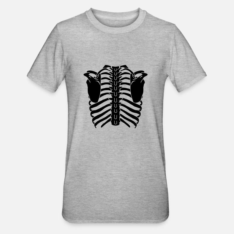 cage thoracique (dos) - T-shirt polycoton Unisexe - gris chiné