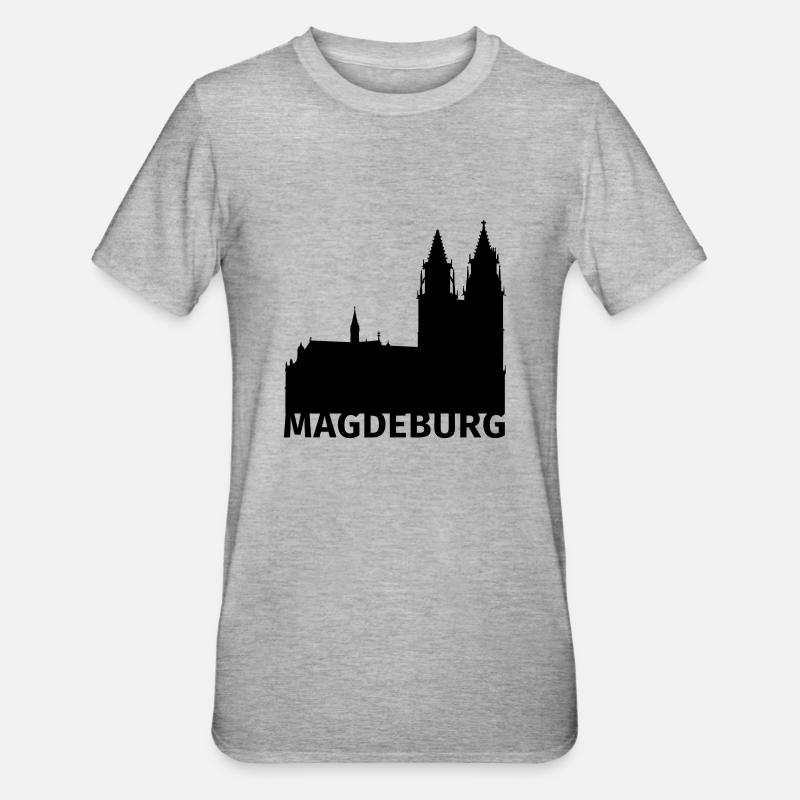 Magdeburg - Unisex Polycotton T-Shirt - Grau meliert