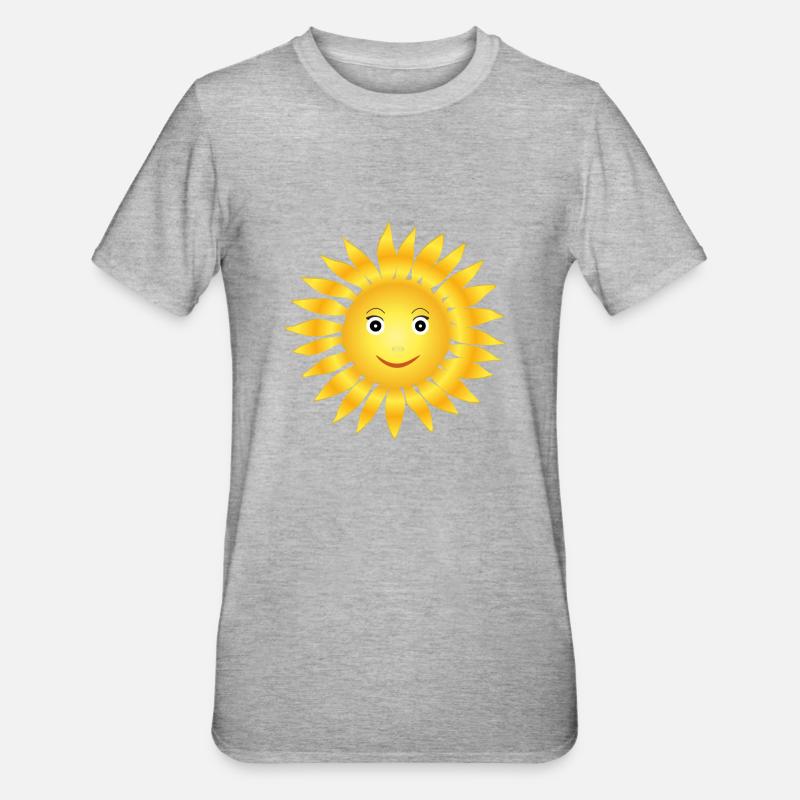 Sonne - Unisex Polycotton T-Shirt - Grau meliert